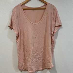 LOFT Women's Blush Beaded Pearl Tee